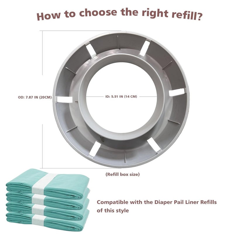 Bellababy Diaper Pail, Upgrade Baby Diaper Bin with Double Odor Locking, Includes 1 Refill (270 inches/pcs), Compact Design for Nursery - Image 5